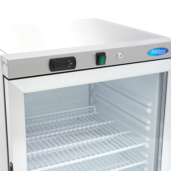 Maxima Gastro Kühlschrank - 200 l - Rostfreier Stahl - mit Glastür 4 Maxima Gastro Kühlschrank - 200 l - Rostfreier Stahl - mit Glastür