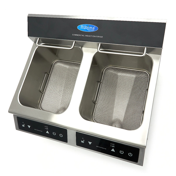 Maxima Gastro Fritteuse - 2 x 8 l - 2 Körbe - mit Ablasshahn - Induktion 8 Maxima Gastro Fritteuse - 2 x 8 l - 2 Körbe - mit Ablasshahn - Induktion