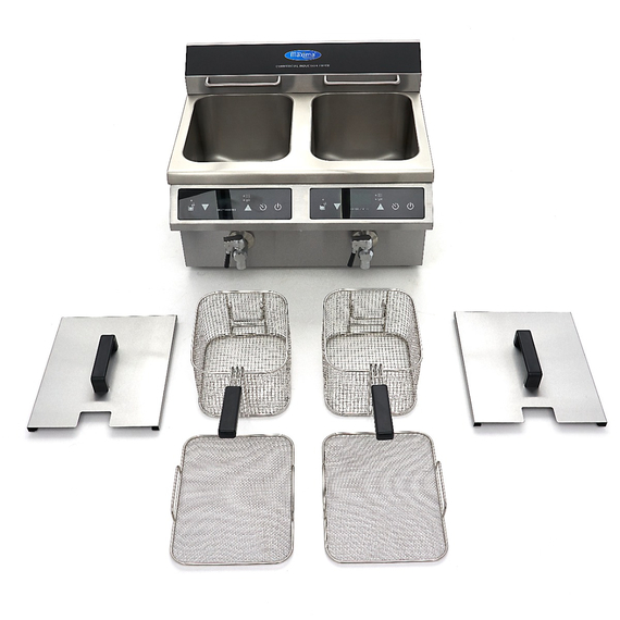 Maxima Gastro Fritteuse - 2 x 8 l - 2 Körbe - mit Ablasshahn - Induktion 9 Maxima Gastro Fritteuse - 2 x 8 l - 2 Körbe - mit Ablasshahn - Induktion
