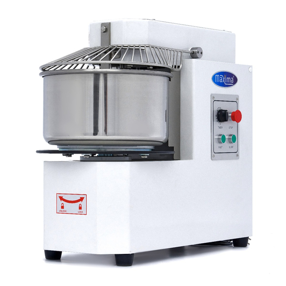 Maxima Gastro Teigmischer - 20 l - 12 kg Teig - 2 Geschwindigkeiten - Abnehmbare Schüssel Maxima Gastro Teigmischer - 20 l - 12 kg Teig - 2 Geschwindigkeiten - Abnehmbare Schüssel