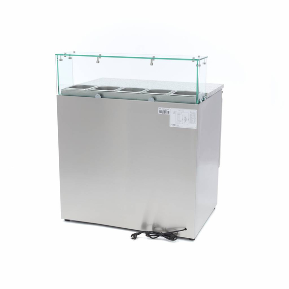 Maxima Gastro Pizzakühltisch - 90 cm - 2 Türen - Passt 5 x 1/6 GN - inkl. Glasabdeckung 4 Maxima Gastro Pizzakühltisch - 90 cm - 2 Türen - Passt 5 x 1/6 GN - inkl. Glasabdeckung