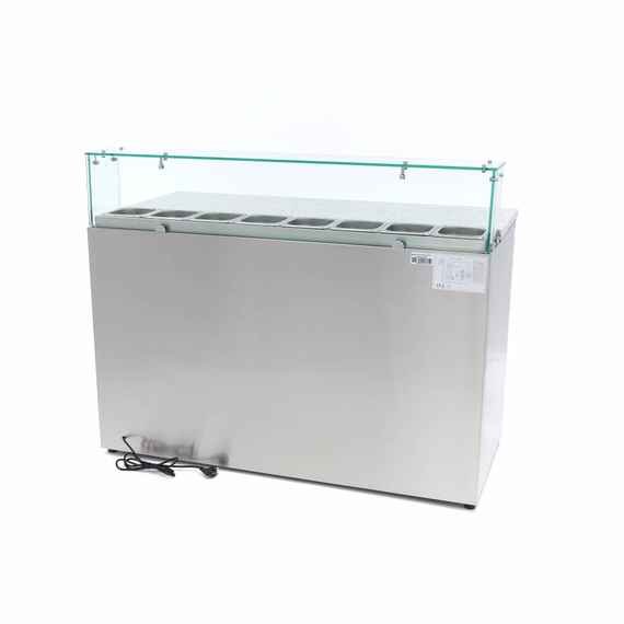 Maxima Gastro Pizzakühltisch - 137 cm - 3 Türen - Passt 8 x 1/6 GN - inkl. Glasabdeckung 4 Maxima Gastro Pizzakühltisch - 137 cm - 3 Türen - Passt 8 x 1/6 GN - inkl. Glasabdeckung
