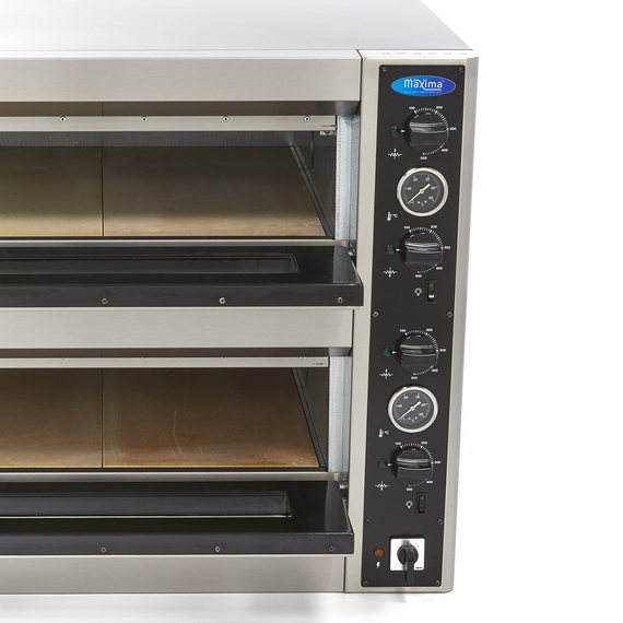 Maxima Gastro Pizzaofen - Passt 4 x Ø 30 cm Pizzas - Doppeldeck 4 Maxima Gastro Pizzaofen - Passt 4 x Ø 30 cm Pizzas - Doppeldeck
