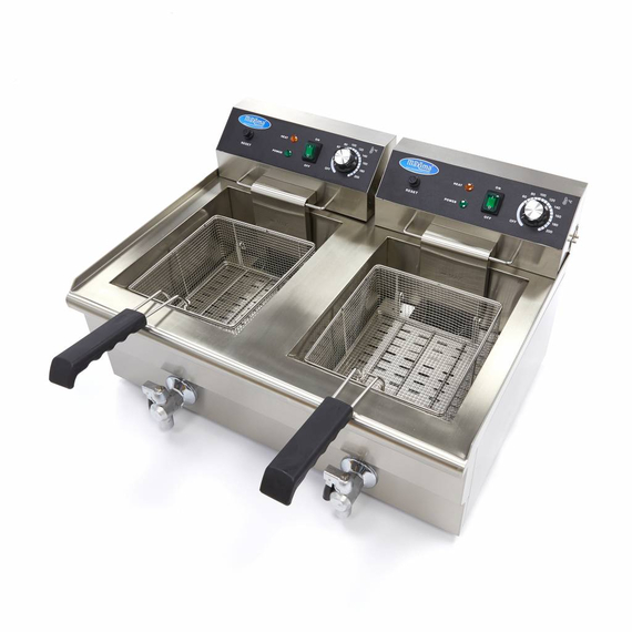 Maxima Gastro Fritteuse - 2 x 16 l - 2 Körbe - mit Ablasshahn 6 Maxima Gastro Fritteuse - 2 x 16 l - 2 Körbe - mit Ablasshahn