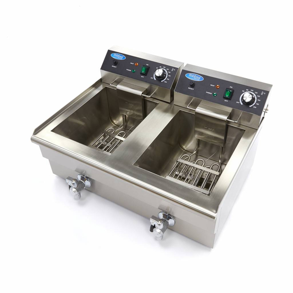 Maxima Gastro Fritteuse - 2 x 16 l - 2 Körbe - mit Ablasshahn 4 Maxima Gastro Fritteuse - 2 x 16 l - 2 Körbe - mit Ablasshahn